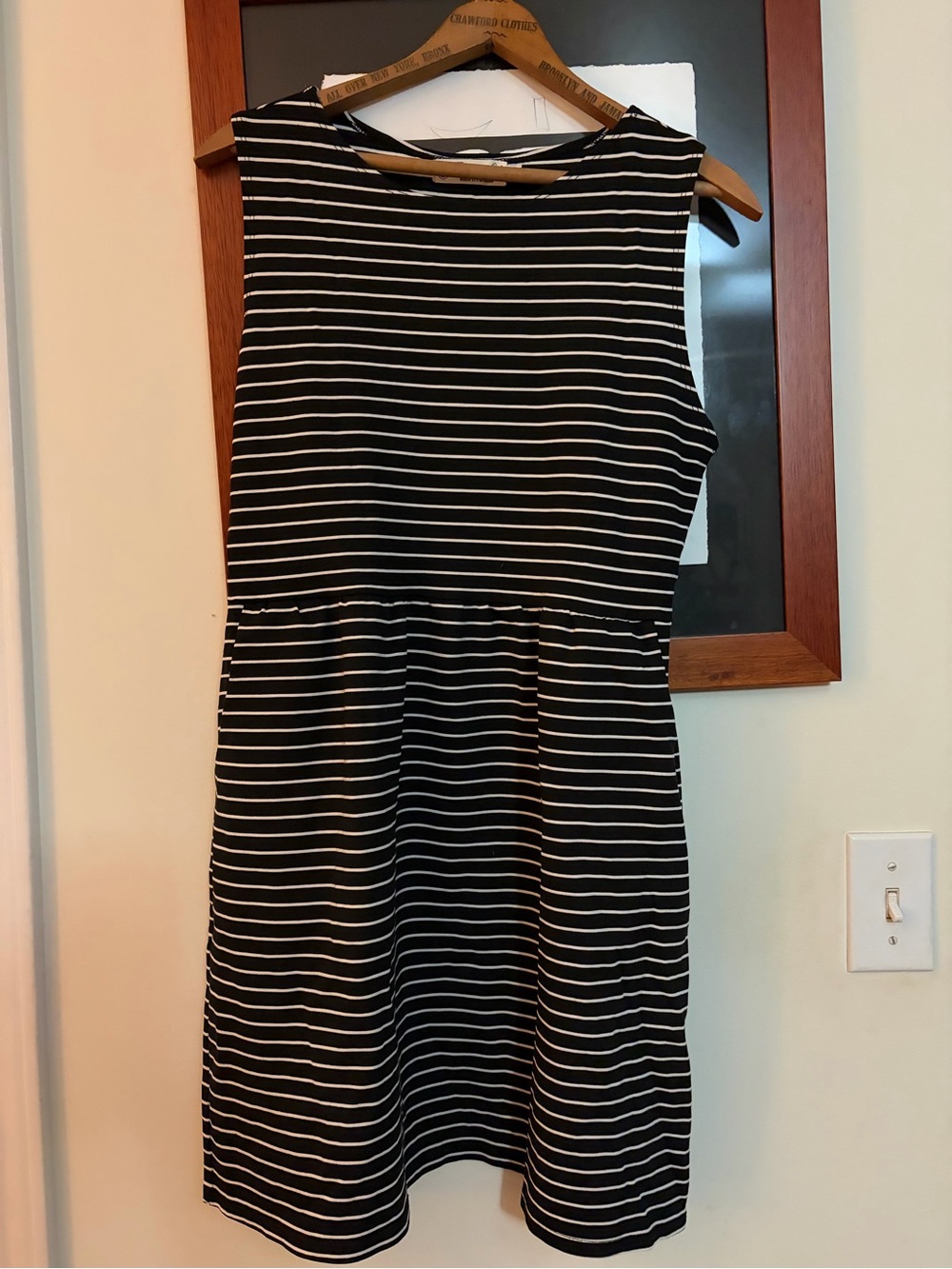 Fighting Eel Striped Tank Dress With Pockets - Size Large